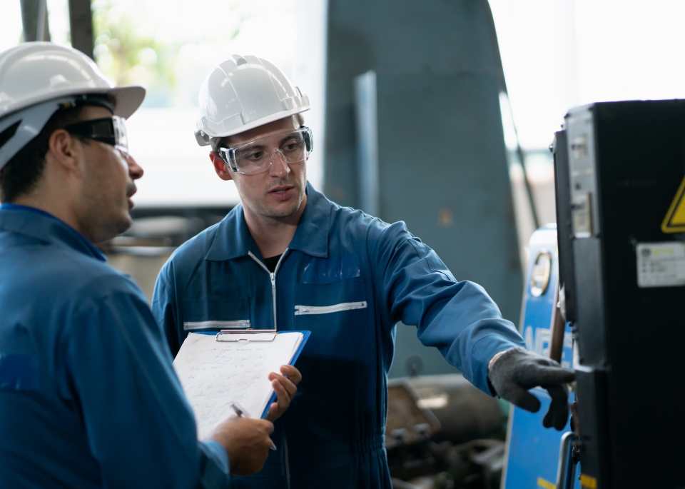 Professional engineering, worker, Man Quality control, maintenance, check in factory, warehouse Workshop for factory operators, engineering men control.